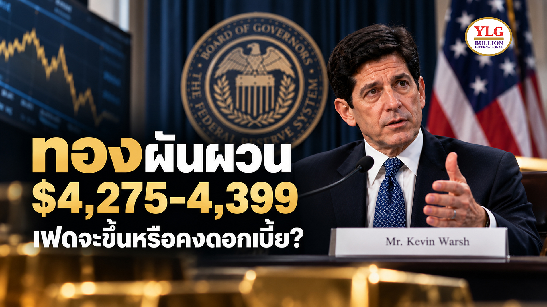 ทองผันผวน $4,275-4,399  เฟดจะขึ้นหรือคงดอกเบี้ย?